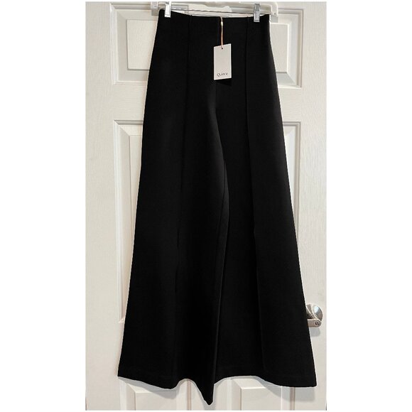 Quince Pants - NWT Quince Ultra-Stretch Ponte Super Wide Leg Pant, Black, Size S, 30"